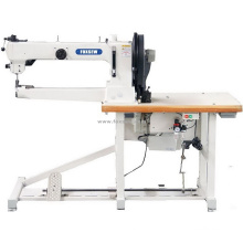 Máquina de coser de pespunte de pesaje de alta resistencia, cama de cilindro de brazo largo, pie de desplazamiento triple
